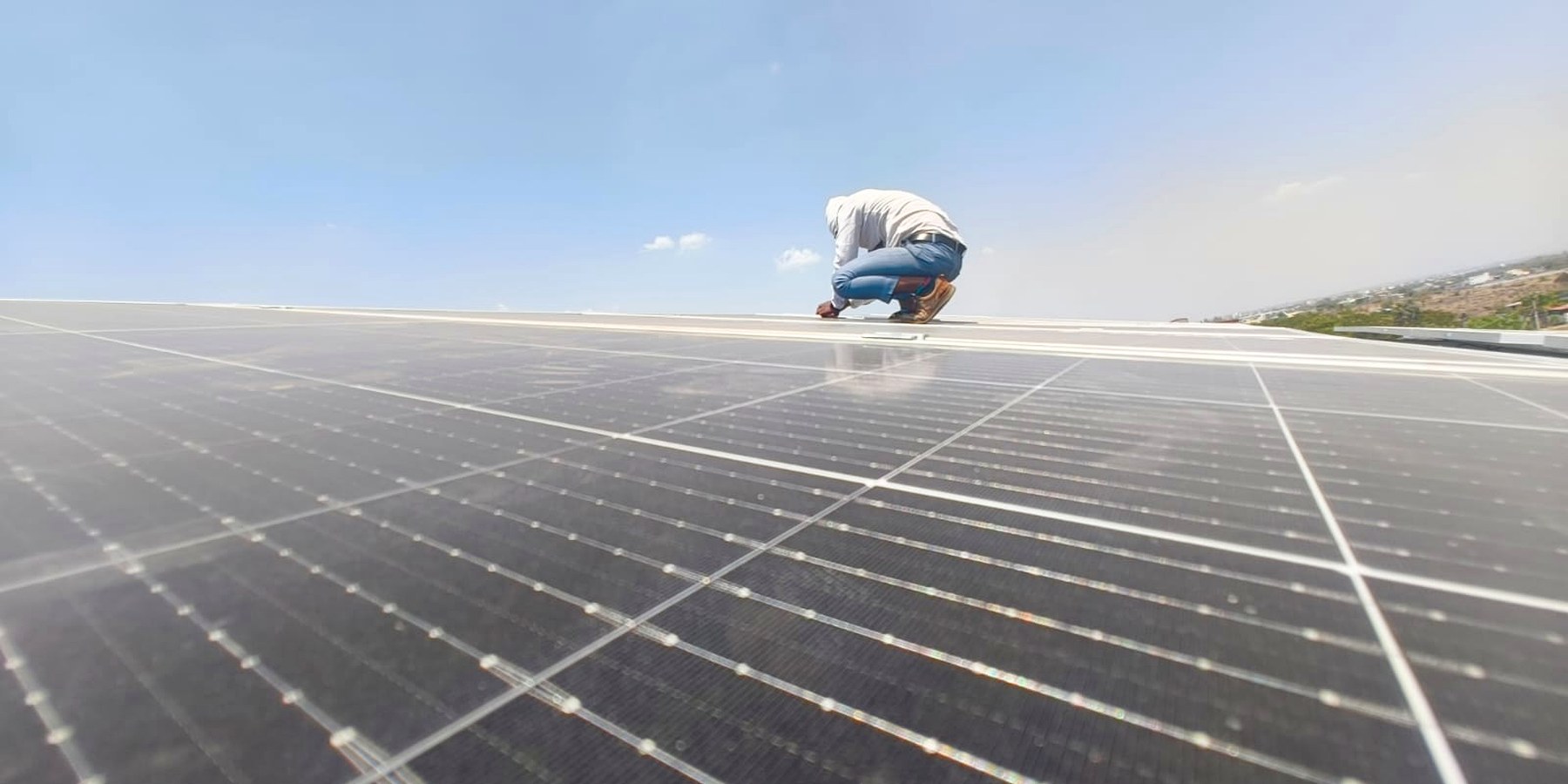 Rooftop solar panels on a home